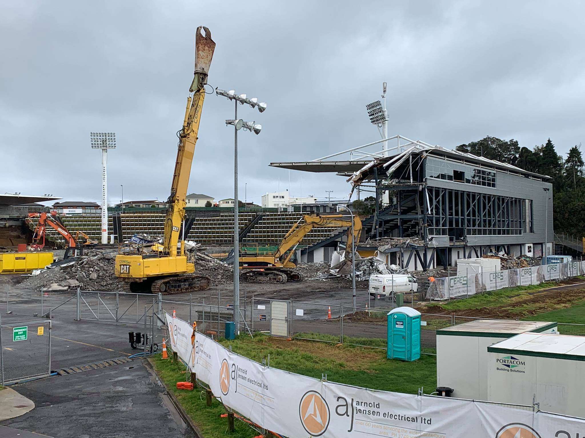 The stand is coming down!